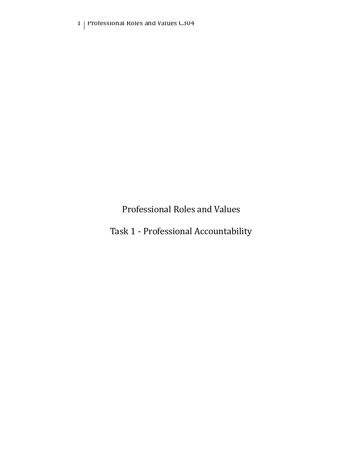 Preview image of RGP TASK 1  PROFESSIONAL ACCOUNTABILITY.docx    Professional Roles and Values  Task 1 - Pr document